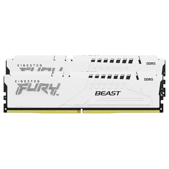 Модуль пам'яті для комп'ютера DDR5 32GB (2x16GB) 5600 MHz FURY Beast White Kingston Fury (ex.HyperX) (KF556C40BWK2-32) | Зображення 2