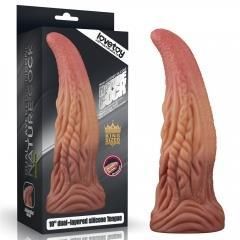 Фалоімітатор - Dual-Layered Silicone Tongue 10" Brown Sex Aura