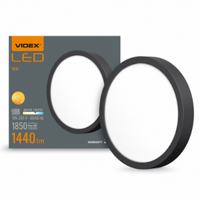 LED Світильник накладний круглий 18W 5000К 220V чорний VL-DLRS-185B Videx