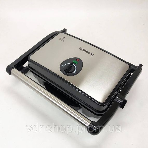 Гриль барбекю контактний Rainberg, Електричний гриль з регулюванням рифлений електричний RZ-81 | Зображення 9