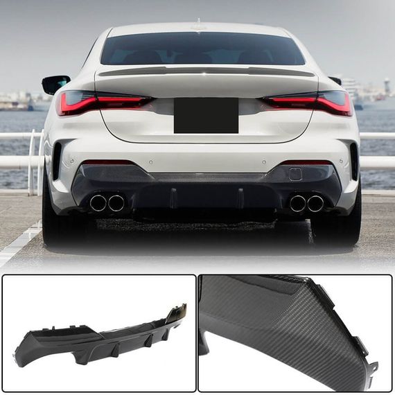 Дифузор заднього бампера V2 (для G22/G23 M-Sport, Карбон) для BMW 4 серія G22/23/26 2020- рр