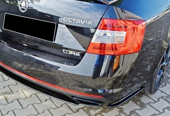 Задний диффузор DPT V-1 (SD, черный глянец) для Skoda Octavia III A7 2013-2019 гг | Зображення 1