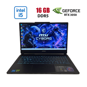 Ігровий ноутбук MSI Cyborg 15 A12UC / 15.6" (1920x1080) IPS / Intel Core i5-12450H (8 (12) ядер по 3.3 - 4.4 GHz) / 16 GB DDR5 / 512 GB SSD / nVidia GeForce RTX 3050, 4 GB GDDR6, 128-bit / WebCam б/в