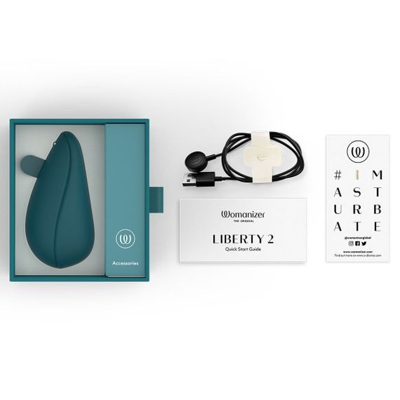 Вакуумний кліторальний стимулятор Womanizer Liberty 2 Dark Petrol, 8 режимів, магнітна кришечка | Зображення 6