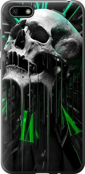 Чехол на Huawei Y5 2018 Череп-часы "4100u-1500-17620"