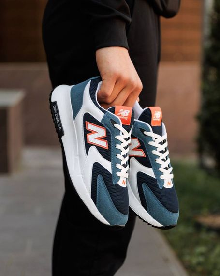 Кросівки New Balance весна-літо колір синій/білий | Зображення 1
