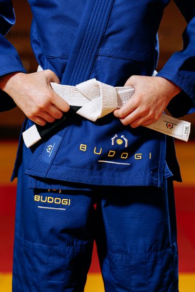 Синє дитяче кімоно для дівчаток, грепплінг, TM BUDOGI, зріст 120 см, щільність 350 гр/м.кв. | Зображення 5