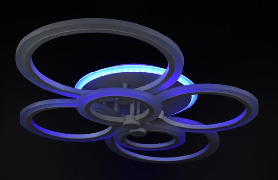 Люстра світлодіодна стельова LED світильник для квартири на стелю лед з пультом 25946 Білий 11х57х77 см. | Зображення 6