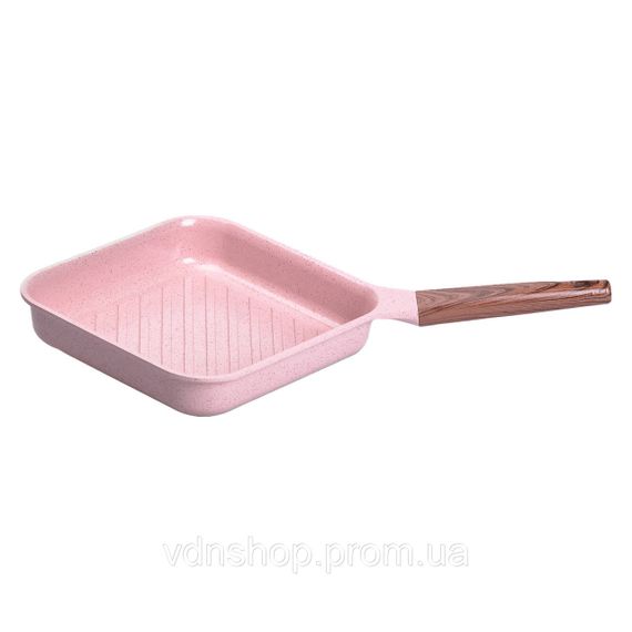 Сковорода-гриль алюмінієва, квадратна, 2,5 л, з антипригарним покриттям, 24 см MGC Pink HP-4-438P | Зображення 4