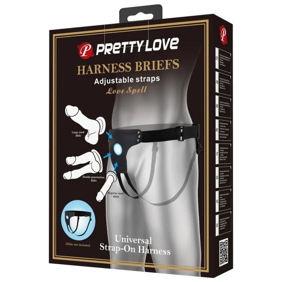 Універсальна система для страпону Pretty Love - HARNESS BRIEFS LOVE SPELL 80-118 CM, BW-022097 Sex Aura | Зображення 9