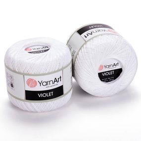 Пряжа YarnArt Violet номер цвета 1000 хлопок пряжа ярнарт виолет