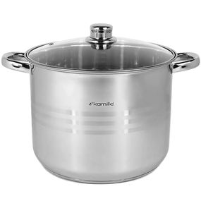Каструля з кришкою Kamille KM-5404 10.5 л 26 см срібляста