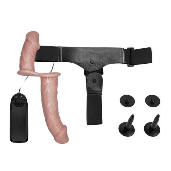 Страпон - Ultra Passionate Harness Dual Penis Strap On Flesh sexstyle | Зображення 5