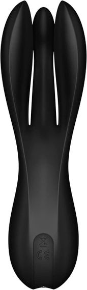 Кліторальний вібратор Satisfyer Threesome 2 Black, 3 гнучкі пальчики, 3 мотори Sex Aura | Зображення 1