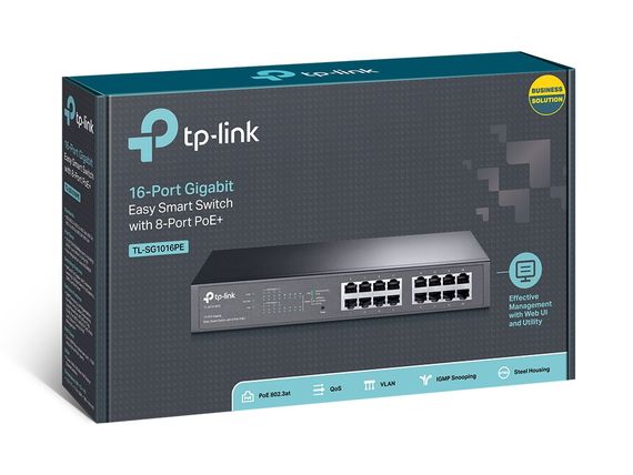 Коммутатор TP-LINK TL-SG1016PE 16xGE/8xPoE+ 124.4 Вт EasySmart 13&quot; 1U (TL-SG1016PE) | Зображення 3
