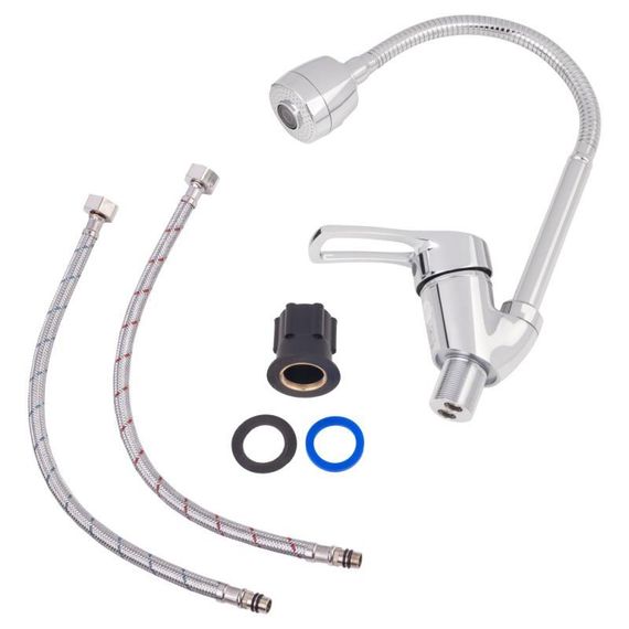 Змішувач для кухні Lidz Agata 008F4 з гнучким виливом (k40) LDAGA008F4CRM35126 Chrome | Зображення 5