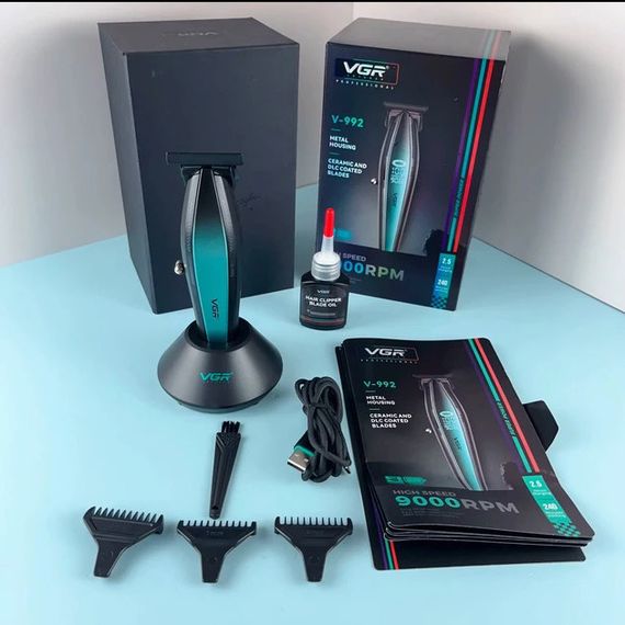 Машинка для стрижки волосся з потужним мотором XPRO VGR V-992 з насадками XH-274 1-2-3 мм | Зображення 1