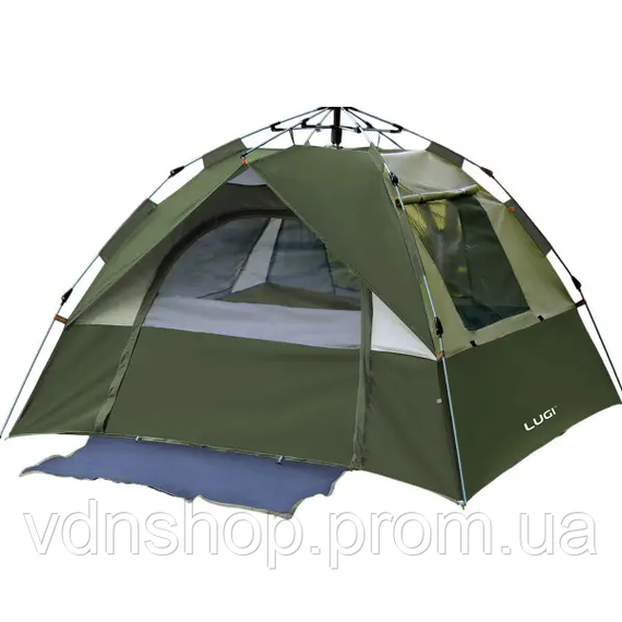 Намет автоматичний тримісний 2*2 (м) кемпінговий туристичний LU-0016GR Хакі