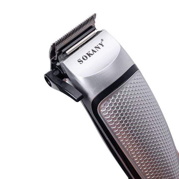 Машинка для стрижки волос Sokany SK-4643 электрическая  универсальная 4 насадки Серебристая | Зображення 4