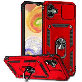 Ударостійкий чохол Camshield Serge Ring для Samsung Galaxy A04e TPU+PC, Шторка на камеру, Червоний