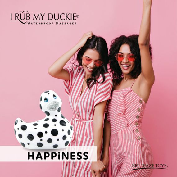 Качка-вібратор I Rub My Duckie, біла в чорну крапку Sex Aura | Зображення 7