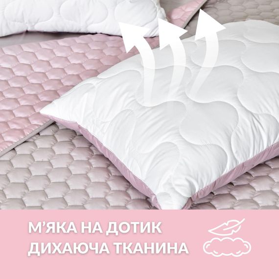 Подушка двусторонняя Soft IDEIA с искусственным пухом, 50x70 см белый/пудра (8-35500*002) | Зображення 5