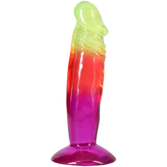 Дилдо Doc Johnson Crystal Jellies - 6.5 Inch Classic Dong - Rainbow Sex Aura | Зображення 1