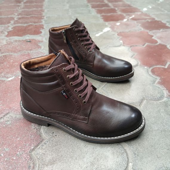 Шкіряні черевики коричневого кольору 43 розмір – на стопу 28,4 см