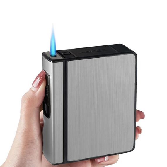 Запальничка Кейс З Викидом "Cigarette Case Focus Silver" | Зображення 1