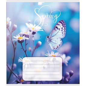 Тетрадь ученическая "Бабочка весной" 018-530216K-5 в клеточку, 18 листов