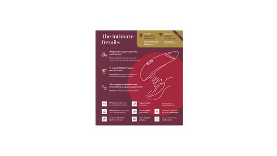 Вакуумный клиторальный стимулятор Womanizer Premium 2 - Bordeaux, функции Autopilot и Smart Silence | Зображення 8