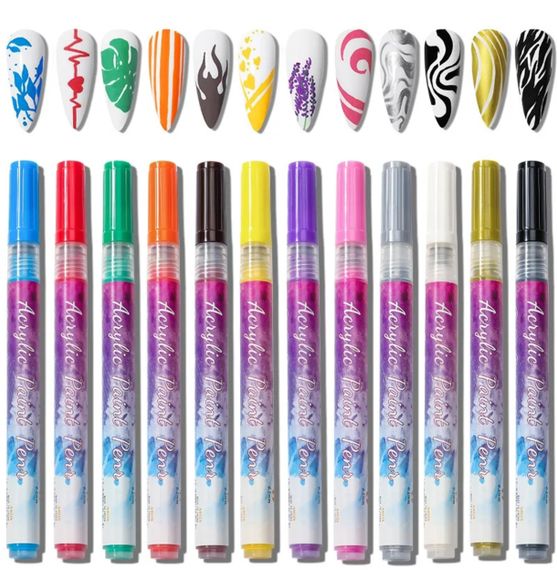 Срібний акриловий маркер для роспису нігтів | Зображення 1