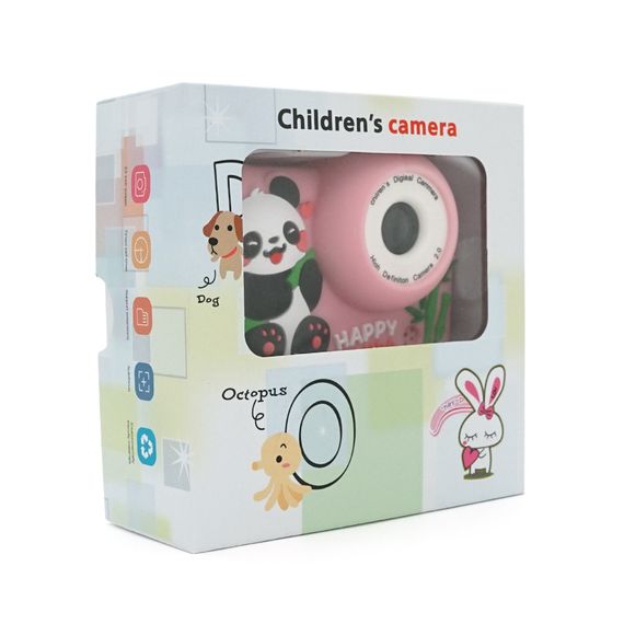 Дитячий фотоапарат M03 Рожева Панда, 2 камери, екран IPS 2-дюйми, Type-C, Pink, BOX | Зображення 1