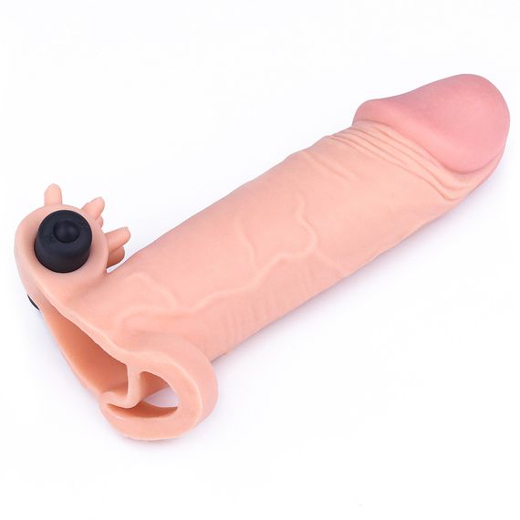 Насадка на член - Pleasure X-Tender Vibrating Penis Sleeve Add 2" Flesh Sex Aura | Зображення 1