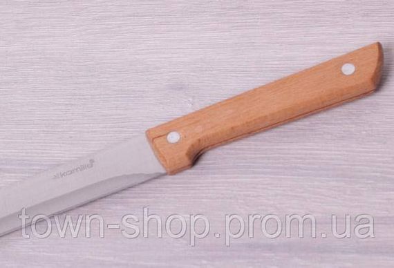 Нож кухонный Kamille Wood мясной 20см с деревянной ручкой | Зображення 1