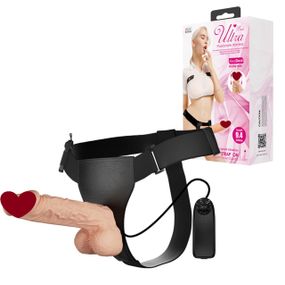 Страпон з великим фалоімітатором (довжина 24 см, діаметр 5 см) та вібрацією Ultra Passionate Harness - Strap On RealDeal 9.4",