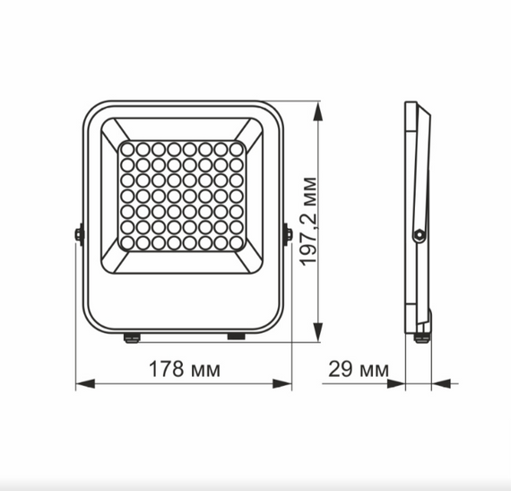 LED Прожектор 30W 5000К 220V сірий VL-F2-305G Premium Videx | Зображення 4