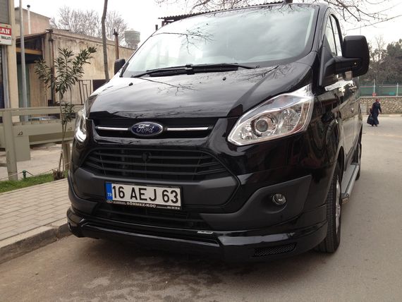 Накладка на передній бампер (2013-2017, під фарбування) для Ford Custom рр | Зображення 2