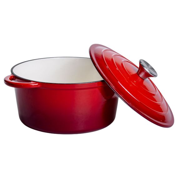 Каструля чавунна емальована 4 л, червоний Yiwu HP-FLG-1 RED | Зображення 2