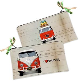 Косметичка жіноча Красный Volkswagen хиппимобиль 20х12 см (K_14S125)