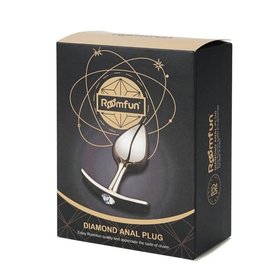 Анальная пробка Roomfun с камешком, золотистая, L sexstyle | Зображення 9