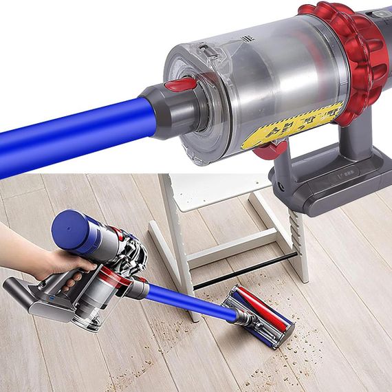 Телескопічна подовжувальна трубка для Dyson V7 V8 V10 V11 V15, алюмінієва 73 см, швидкоз'ємне з'єднання, з контактами, синя | Зображення 2