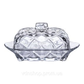 Маслянка скляна для вершкового масла з кришкою 16.5х10.5х8 см підставка для вершкового масла HP-YH-45