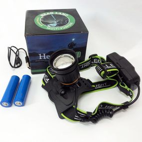 Ліхтар налобний BL-A8-P50, 2 акумулятори 18650, zoom, ЗУ microUSB, із зарядкою