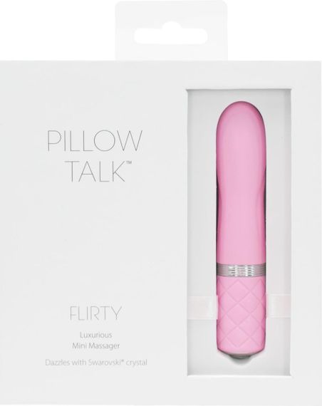 Розкішний вібратор PILLOW TALK - Flirty Pink з кристалом Сваровські, гнучка головка Sex Aura | Зображення 7