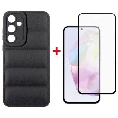 Чехол для мобильного телефона Dengos Kit for Samsung Galaxy A35 5G case + glass (Black) (DG-KM-56)