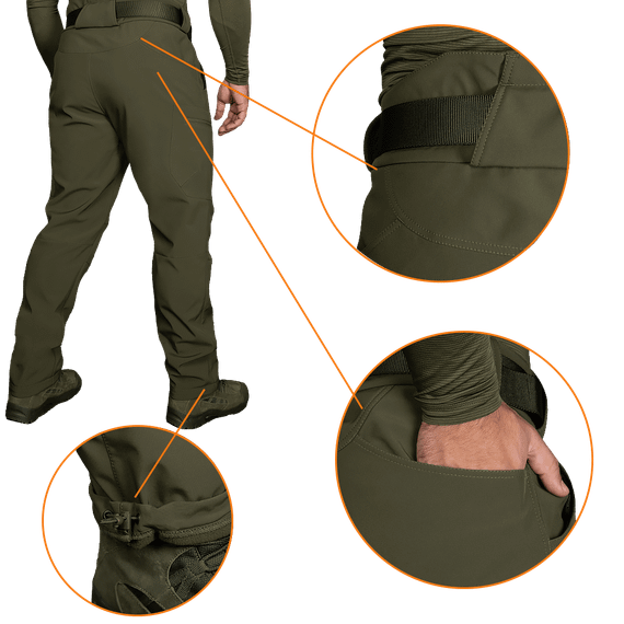 Штани SoftShell Mesh Олива (7307), S | Зображення 4