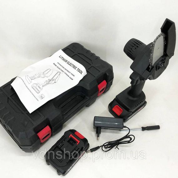 Аккумуляторная пила для подрубки деревьев 10 см, Аккумуляторная пила цепная с зарядным устройством YI-28 | Зображення 6