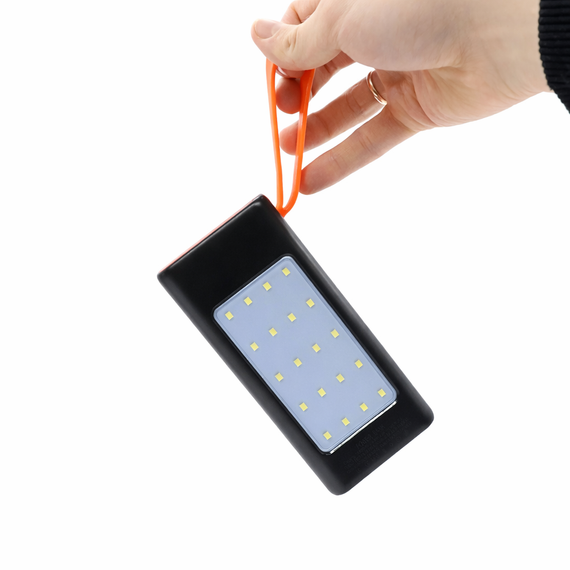Повербанк JS-658 50000 mAh, 4×USB, Type-C + microUSB, зовнішній акумулятор із дисплеєм і ліхтариком, чорний | Зображення 4