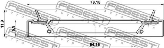 Сальник маточини (передньої) 54.15x76.15x5.9x11.9 Pajero 90-09, FEBEST (95HDS56760612X) | Зображення 1